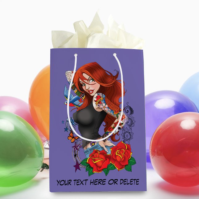 Redhead Woman Tattoos Medium Gift Bag (Creator Uploaded)