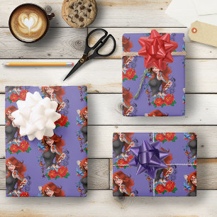 Redhead Woman Tattoos Wrapping Paper Sheet