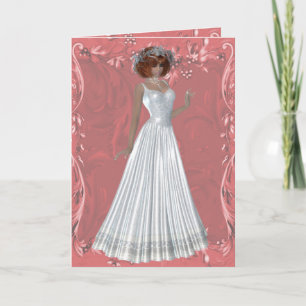 Redheaded Bride - White Gown Design 1 Card