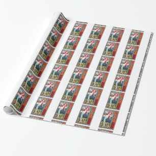 redheaded coney island mermaids wrapping paper