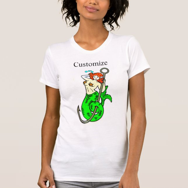Redheaded fish hook mermaid T-Shirt (Front)