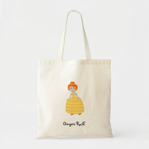 Redheaded Girl in Yellow Dress "Gingers Rock!" Bag