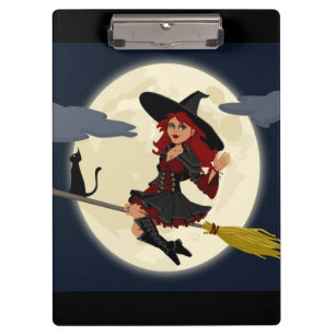 REDHEADED HALLOWEEN WITCH CLIPBOARD