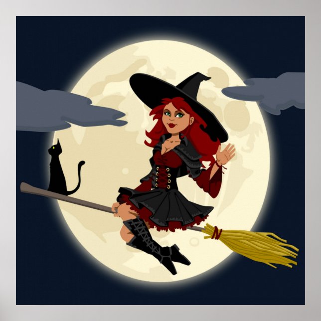 REDHEADED HALLOWEEN WITCH POSTER (Front)