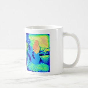 redheaded mermaid design coffee mug