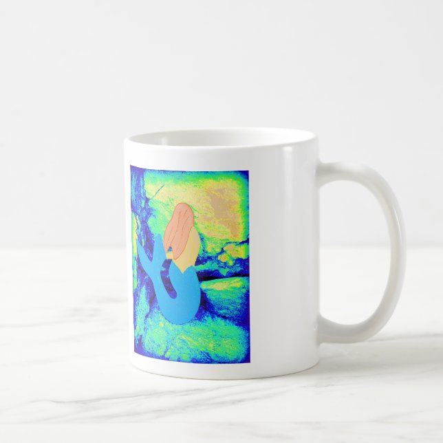 redheaded mermaid design coffee mug (Right)