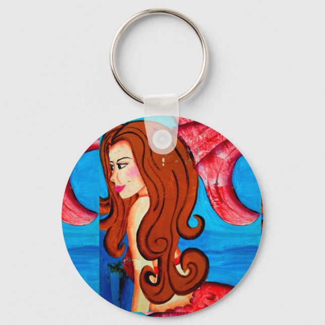 redheaded mermaid keychain (Front)