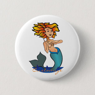 Redheaded Mermaid Thunder_Cove 6 Cm Round Badge