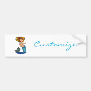 Redheaded Mermaid Thunder_Cove Bumper Sticker