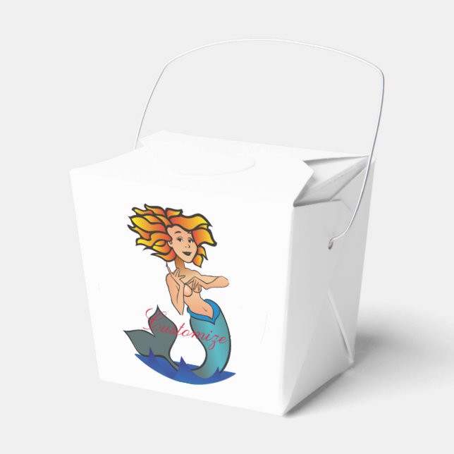 Redheaded Mermaid Thunder_Cove Favour Box (Front Side)