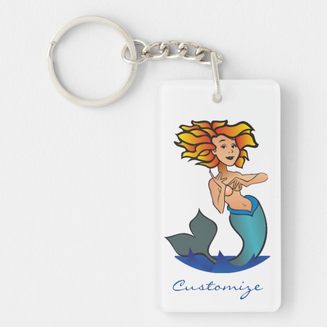 Redheaded Mermaid Thunder_Cove Key Ring (Front)