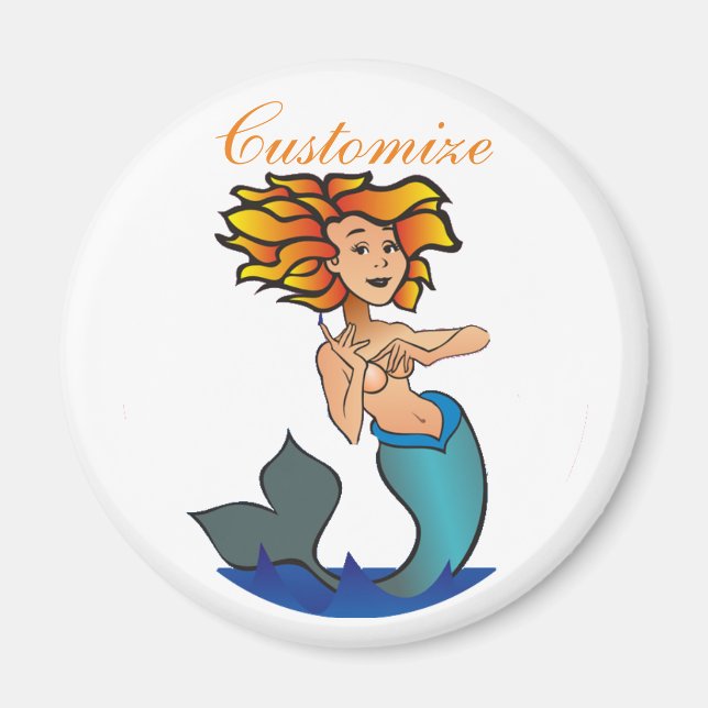 Redheaded Mermaid Thunder_Cove Magnet (Front)