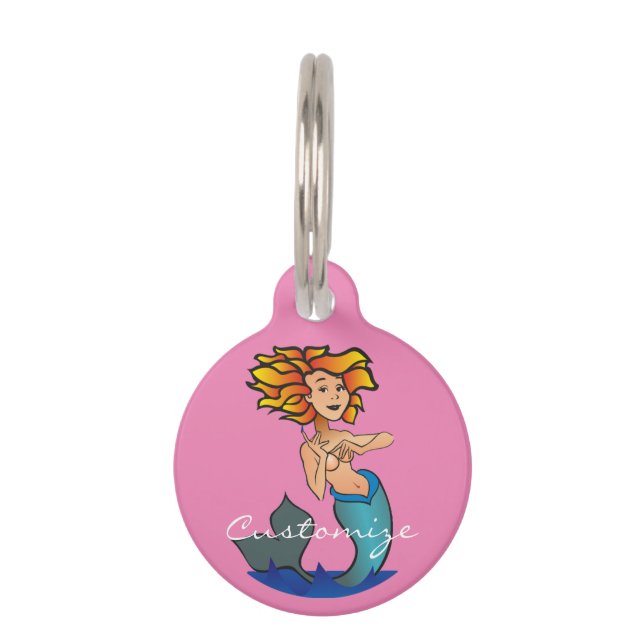 Redheaded Mermaid Thunder_Cove Pet Tag (Back)