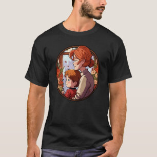 Redheaded Mother And Son Embracing Surrounded By F T-Shirt