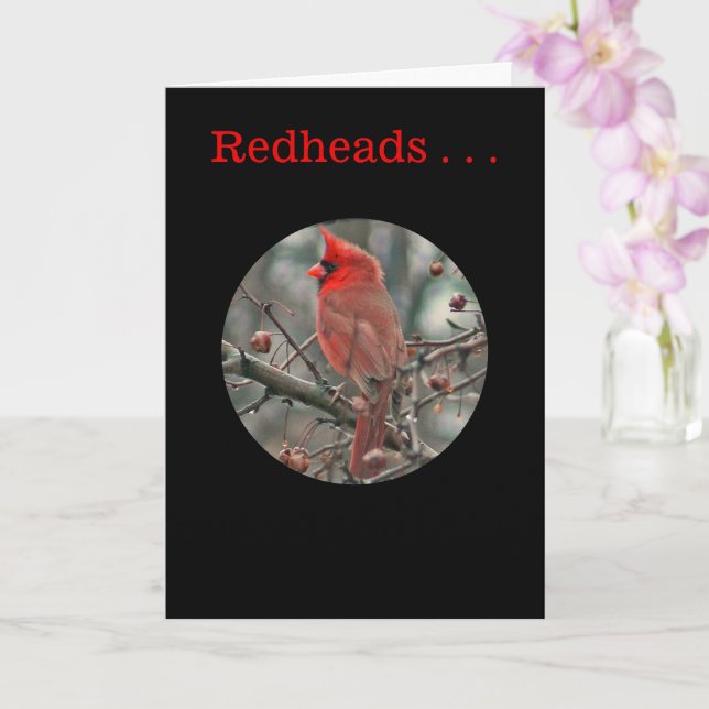 "REDHEADS ARE UNIQUE AND SPECIAL" Birthday Card (Orchid)