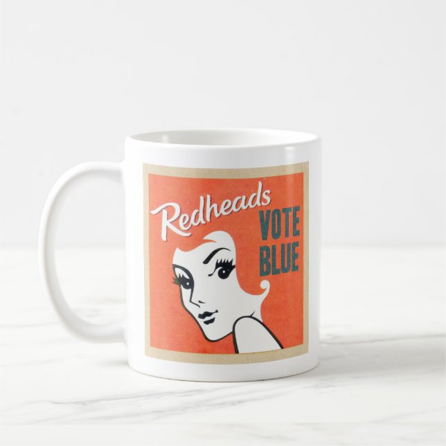 Redheads vote blue coffee mug (Left)