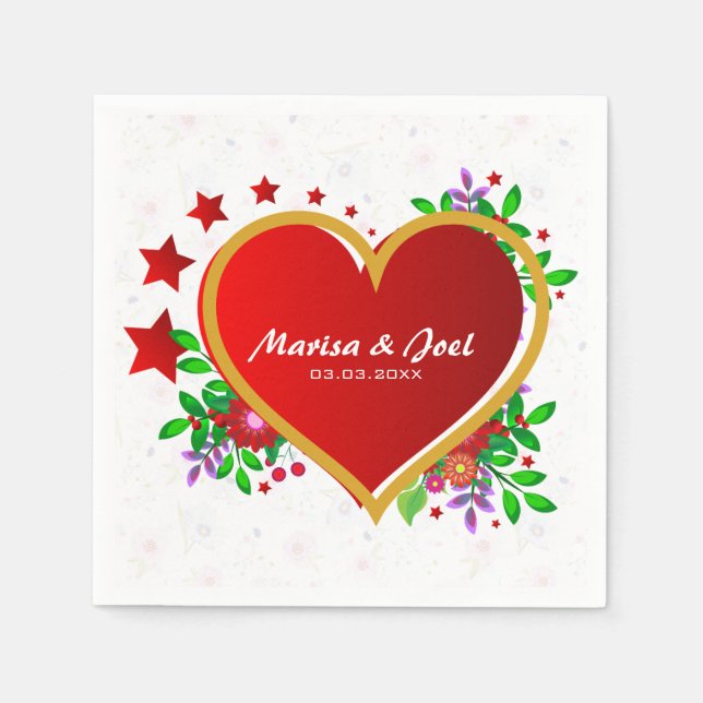 RedHeart Over Delicate flowers Napkin (Front)