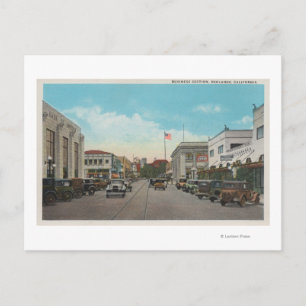 Redlands, CA - Business District Town Centre Vie Postcard