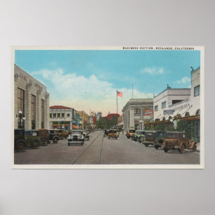 Redlands, CA - Business District Town Centre Vie Poster