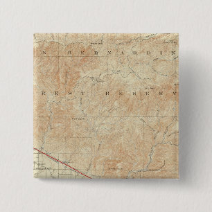 Redlands quadrangle showing San Andreas Rift 15 Cm Square Badge