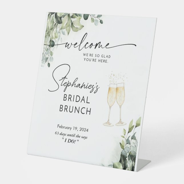 Redleaf Boho Bridal Brunch Shower Welcome Sign (Front)