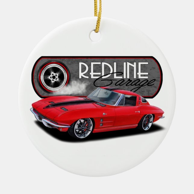 Redline Garage Stingray Ceramic Ornament (Front)