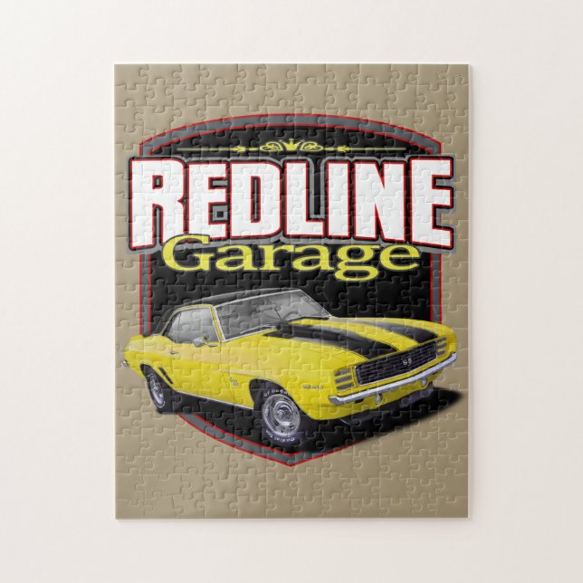 Redline Garage Yellow Camaro Jigsaw Puzzle (Vertical)