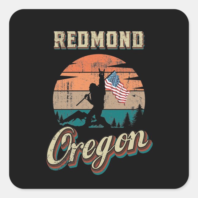 Redmond Oregon Square Sticker (Front)