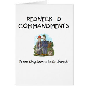Redneck 10 Commandments Card