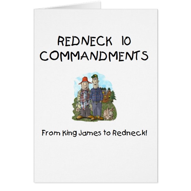 Redneck 10 Commandments Card (Front)