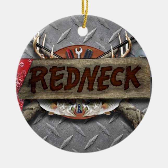 Redneck Ceramic Ornament (Front)