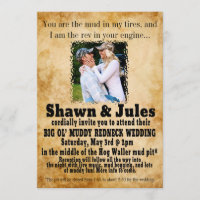 Redneck Couple Wedding Celebration Invitation