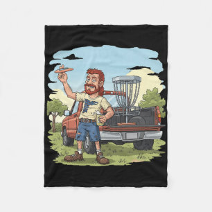 Redneck Disc Golf - Truck Bed Basket Frolf Tee  Fleece Blanket
