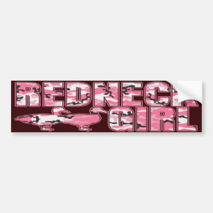 Redneck Girl Pink Camouflage Ducks Bumper Sticker