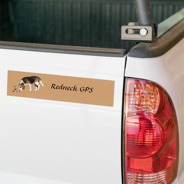 Redneck GPS Beagle Hound Bumper Sticker (Creator Uploaded)