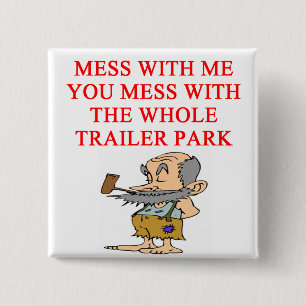 redneck hillbilly joke 15 cm square badge