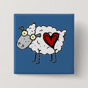 Redneck Sweetheart - Sheep Love 15 Cm Square Badge