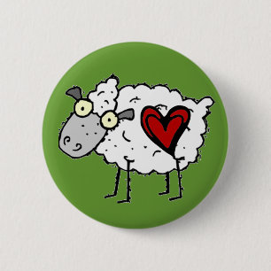 Redneck Sweetheart - Sheep Love 6 Cm Round Badge