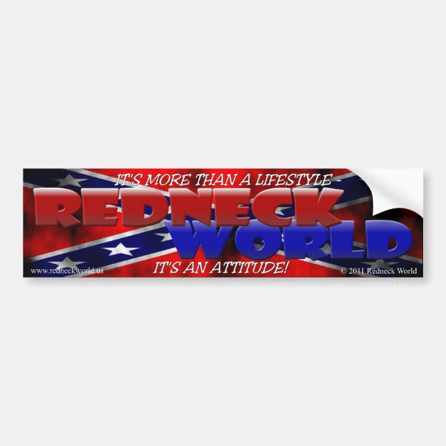 REDNECK WORLD BUMPER STICKER (Front)