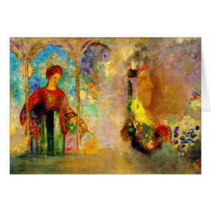 Redon - Gothic Arcade, Woman Gathering Flowers