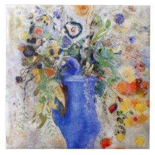 Redon - Large Bouquet in Pastel Blue Ceramic Tile