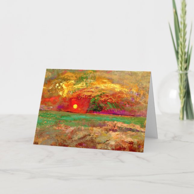 Redon - Sunset, colourful artwork Card (Front)