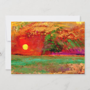 Redon - Sunset, colourful artwork Card