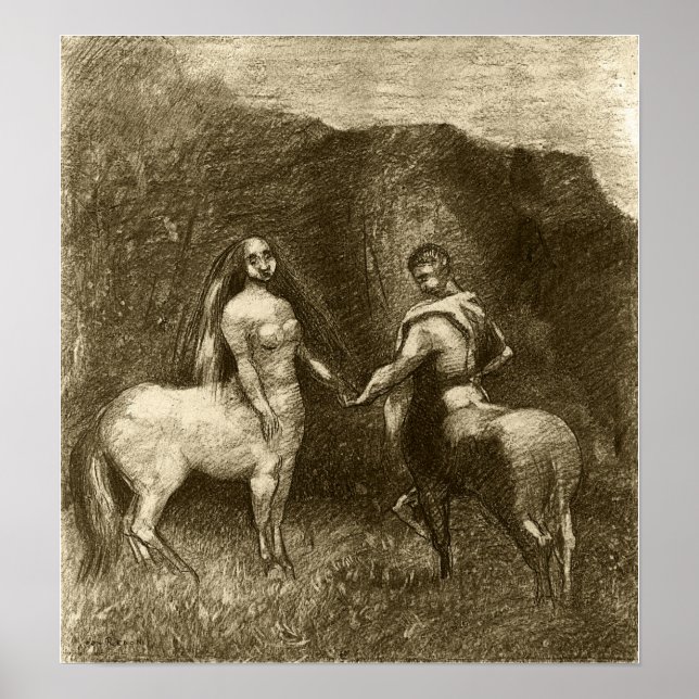 Redon - The Couple Of Centaures 1885 Poster (Front)