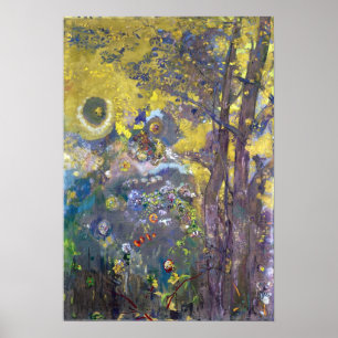 Redon - Trees On A Yellow Background Poster
