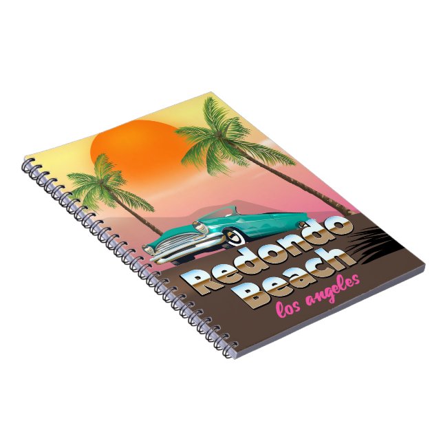 Redondo Beach LA travel poster Notebook (Right Side)