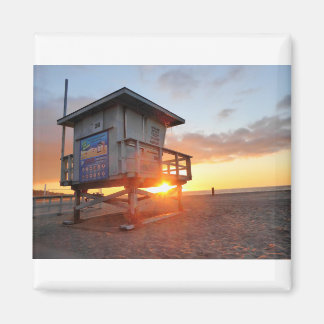 Redondo Beach Sunset Lifeguard Chair 01 Magnet