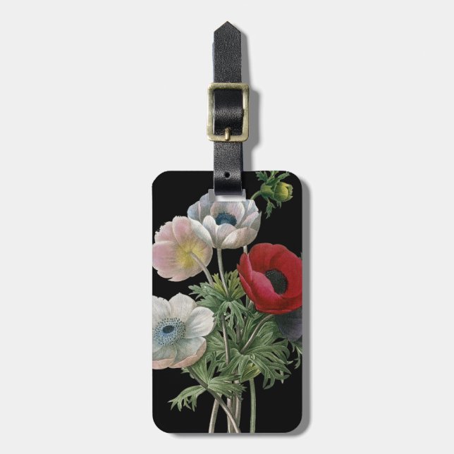 Redoute: Anemone, 1833 Luggage Tag (Front Vertical)