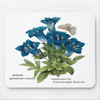 Redoute Blue Flower Mousepad