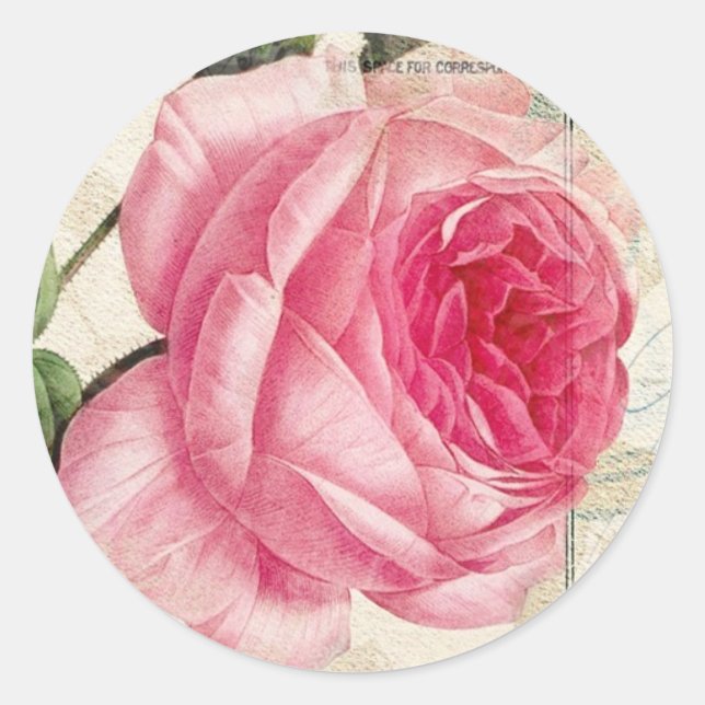 Redoute French Rose Stickers (Front)